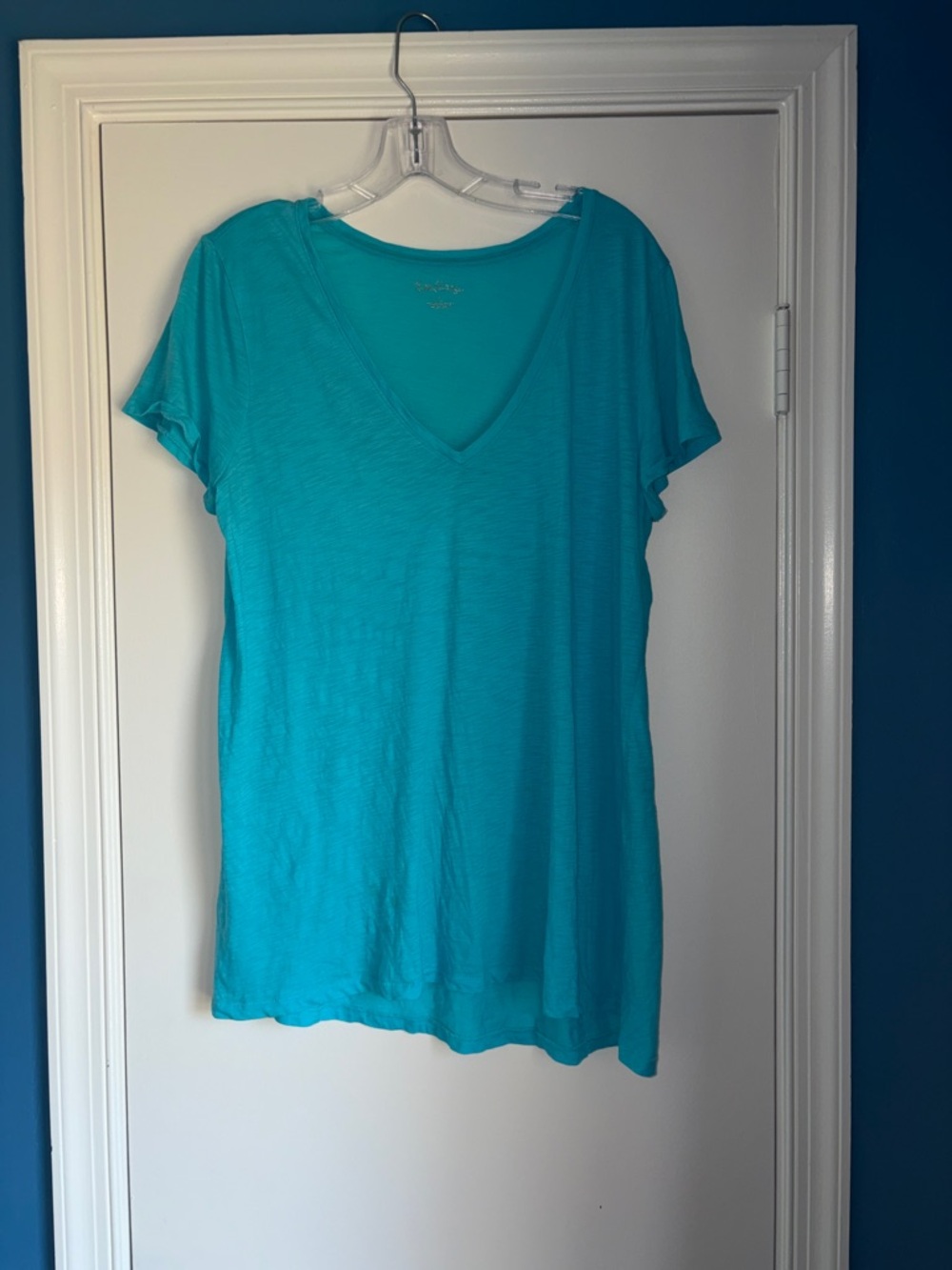 Lilly Pulitzer Teal Etta V-Neck Short Sleeve Tee